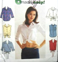 9200 6 EZ SHIRTS,WRAP,TIED OR NOT,SLEEVES OR NOT PATTERN 14-20